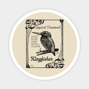 Spirit Animal - Kingfisher - black Magnet